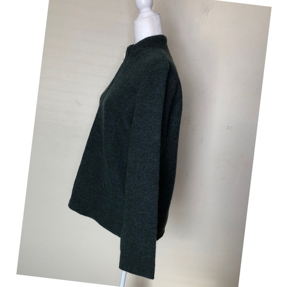 Talbots Wool Zip Front Jacket Coat Green Medium Womens Career Classic - Picture 12 of 16